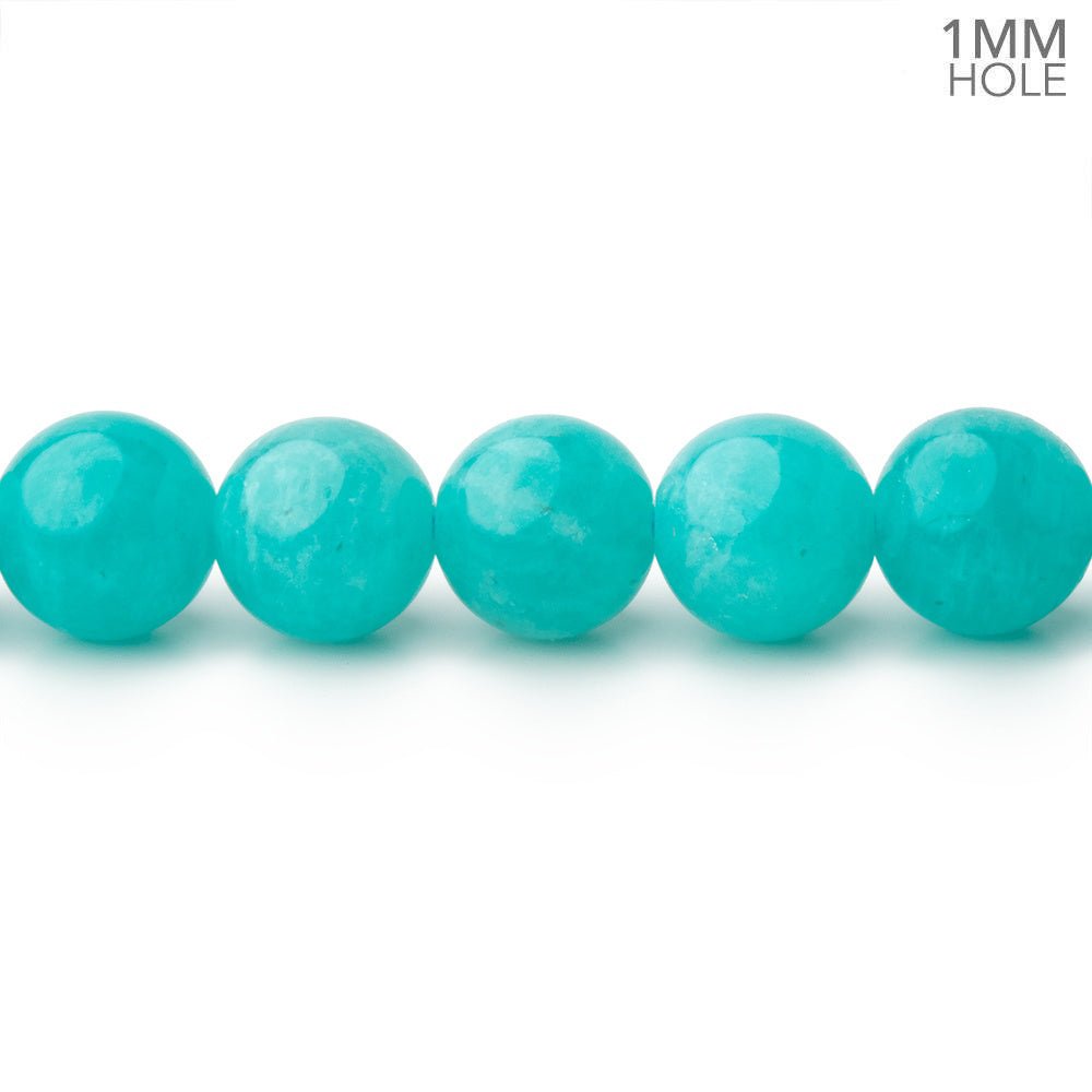 8mm Amazonite Plain Round Beads 15 inch 46 pieces 1mm hole - Beadsofcambay.com