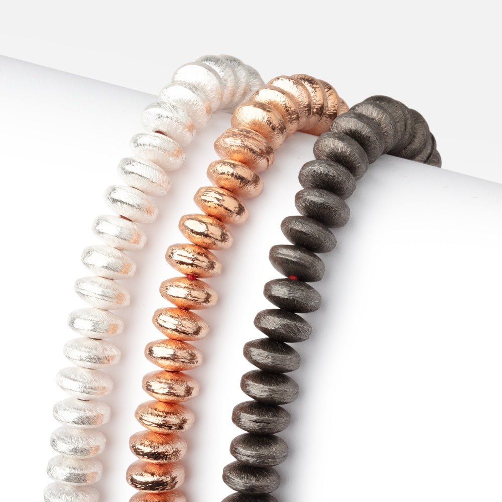 8mm Brushed Puffy Disc Beads - Beadsofcambay.com