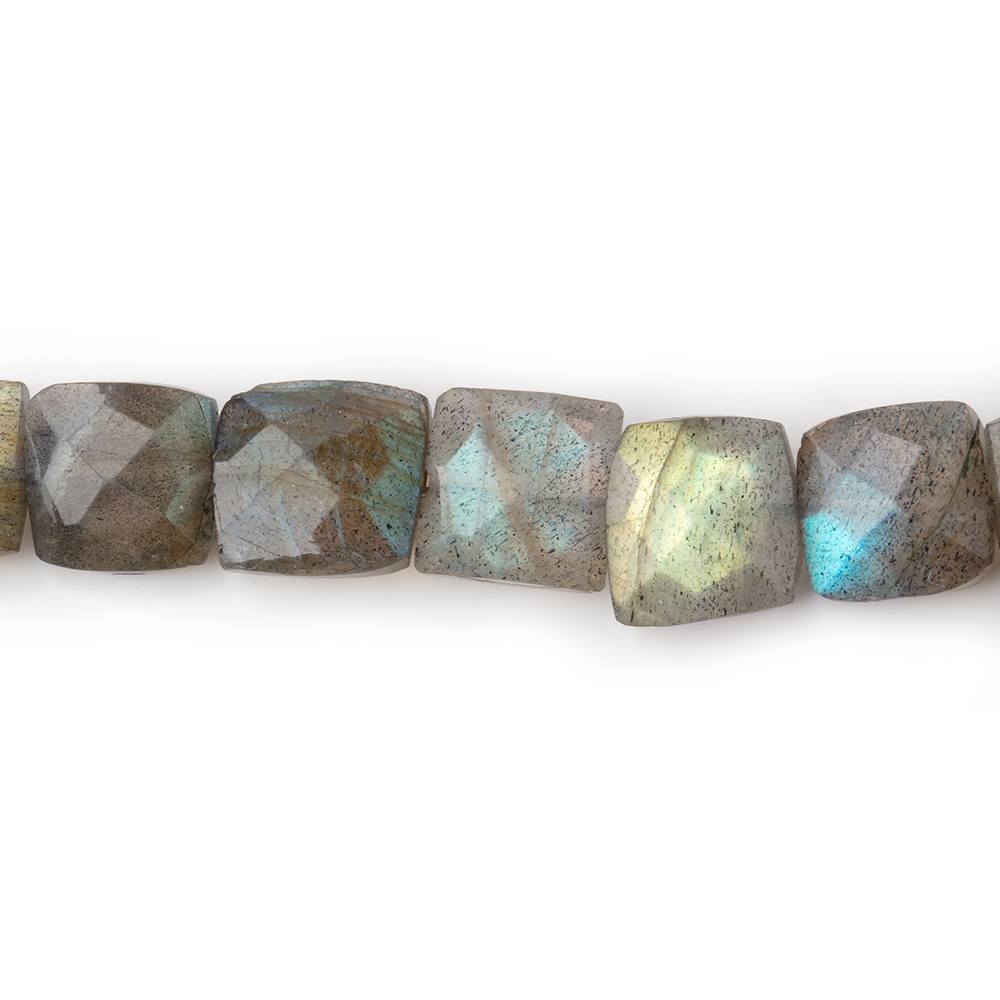 8mm Labradorite faceted square beads 7.5 inch 21 pieces - Beadsofcambay.com