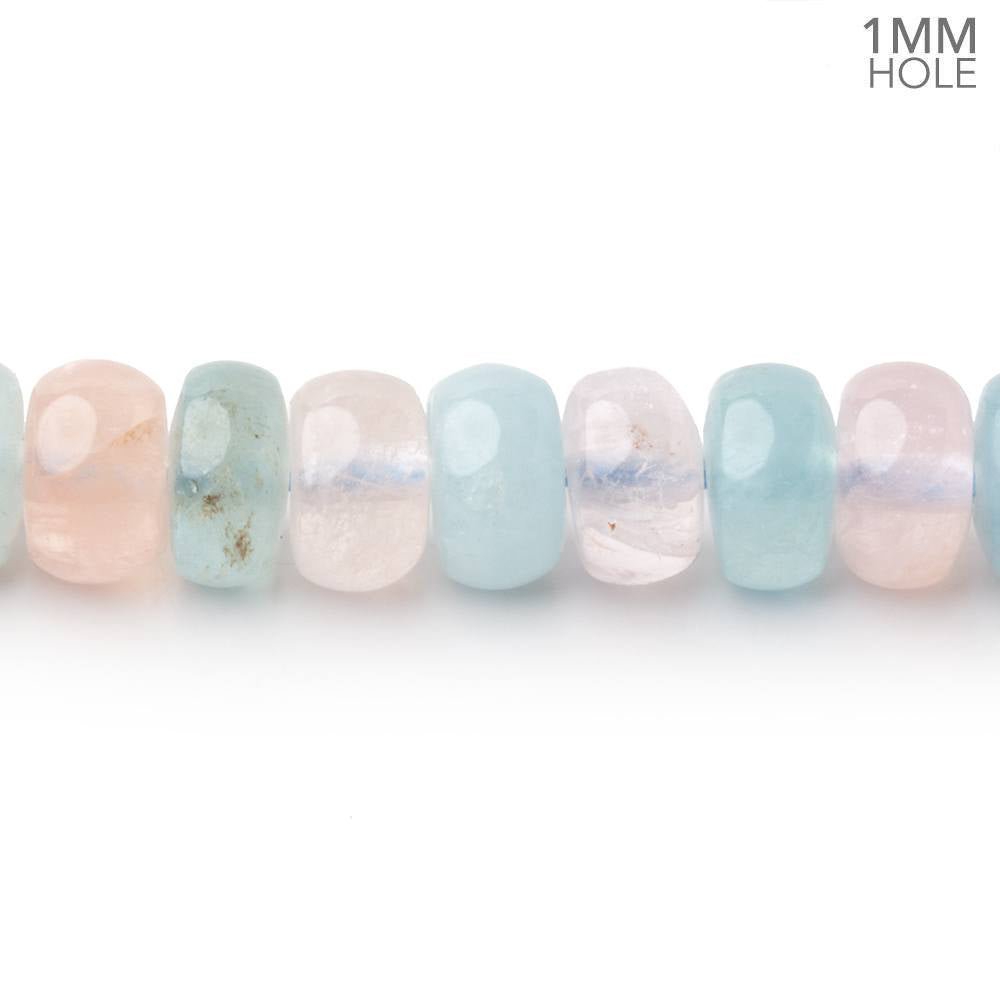 8mm Multi Color Beryl Plain Rondelle 16 inch 87 Beads 1mm Drill Hole - Beadsofcambay.com