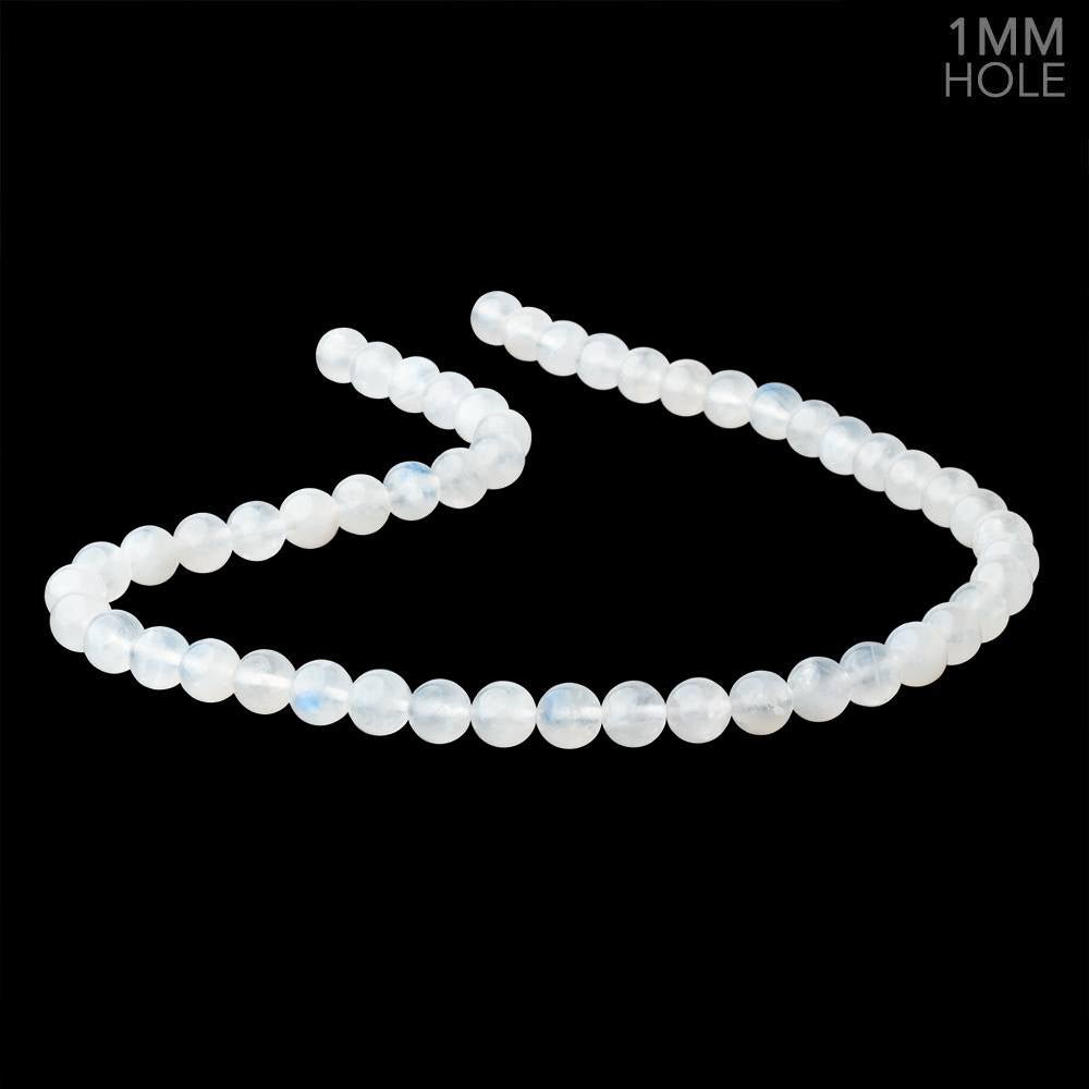 8mm Rainbow Moonstone Plain Round 15.5 inch 48 Beads 1mm Hole - Beadsofcambay.com