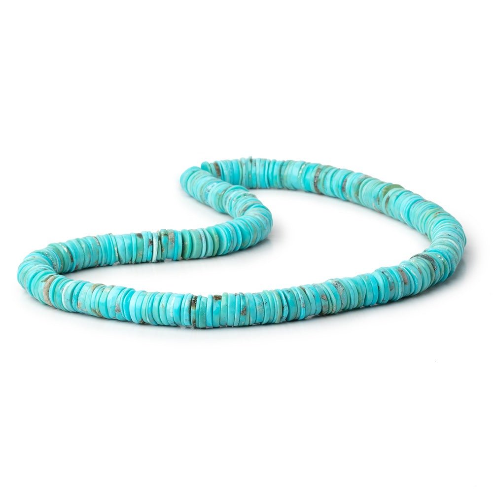 8mm Sleeping Beauty Turquoise Plain Heishi Beads 16 inch 275 pieces - Beadsofcambay.com