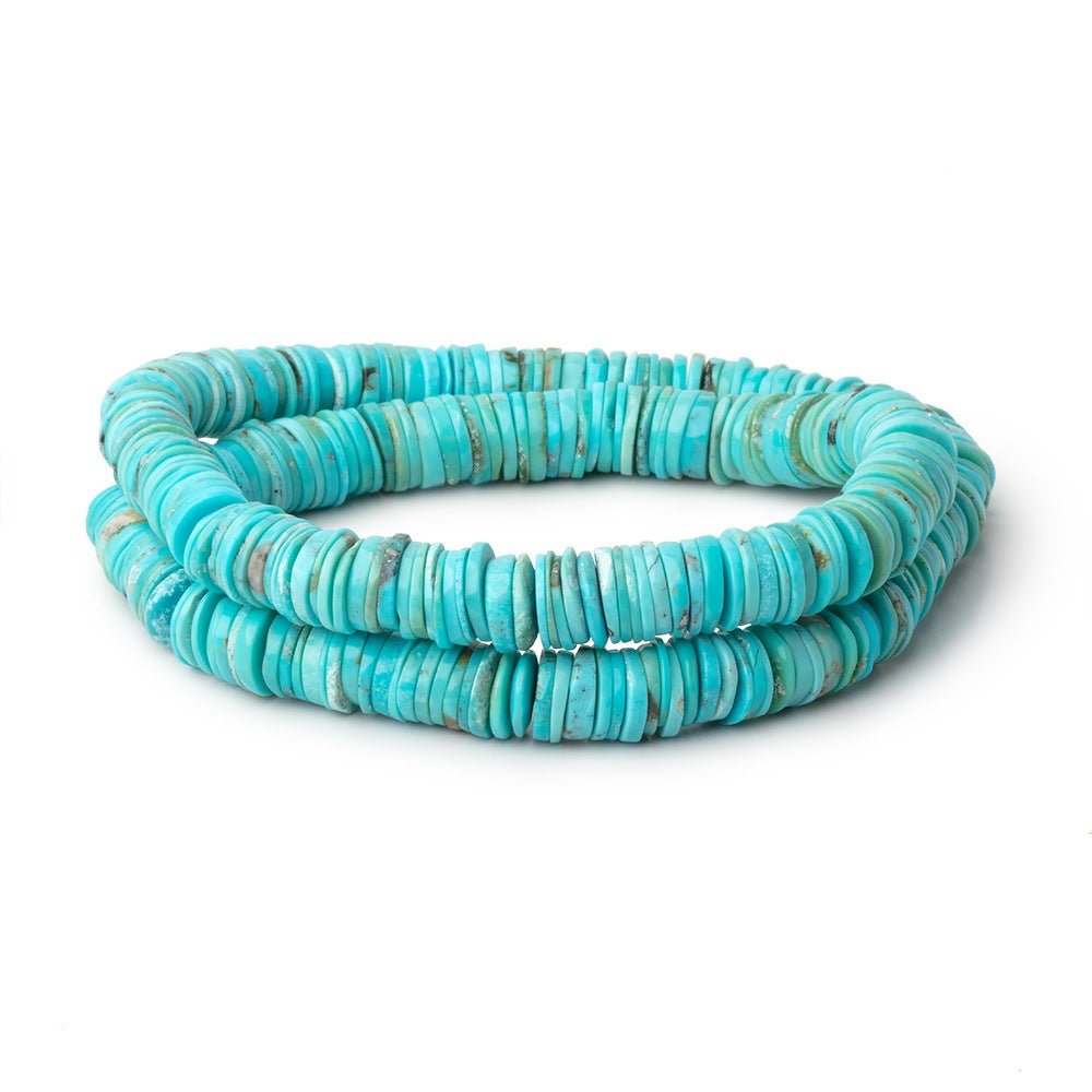 8mm Sleeping Beauty Turquoise Plain Heishi Beads 16 inch 275 pieces - Beadsofcambay.com
