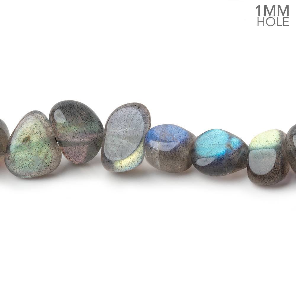 8x5 - 10x8mm Labradorite Plain Nugget 16 inch 63 Beads 1mm Hole - Beadsofcambay.com