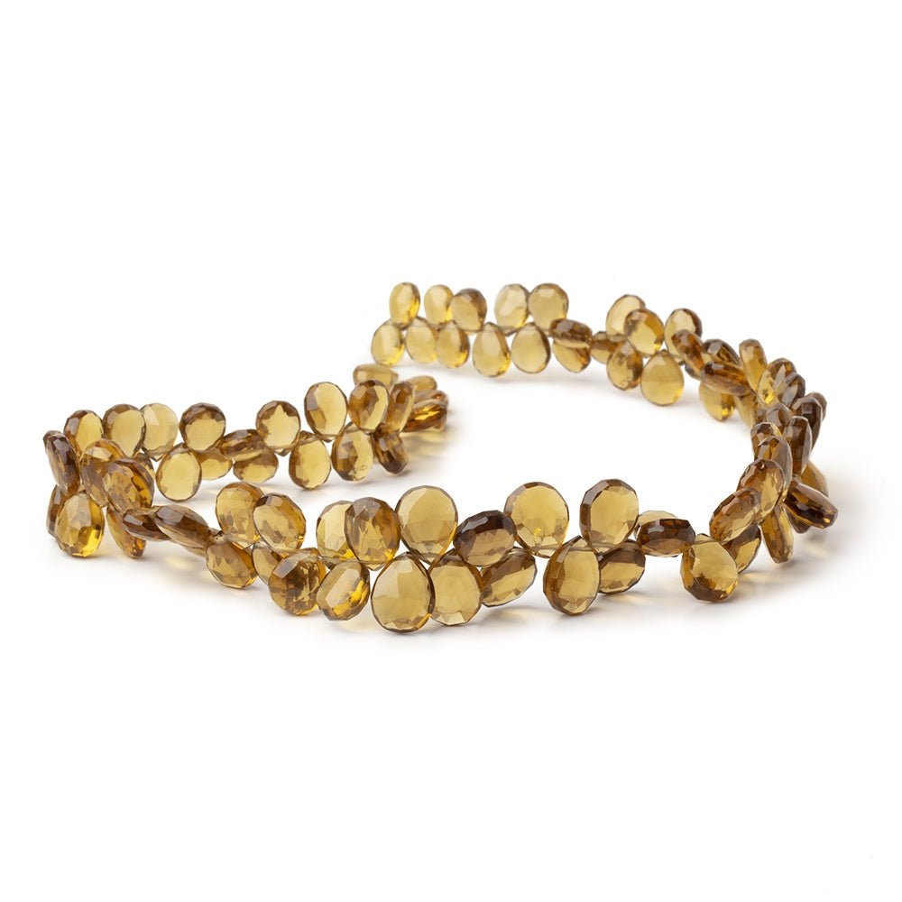 8x6 - 11x9mm Whiskey Quartz Faceted Pear 14.5 inch 106 Beads AA - Beadsofcambay.com
