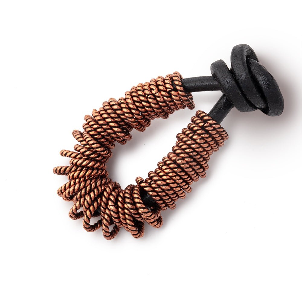 8x6.5mm Antiqued Copper Twisted Oval Shaped Jump Ring Set of 50 - Beadsofcambay.com