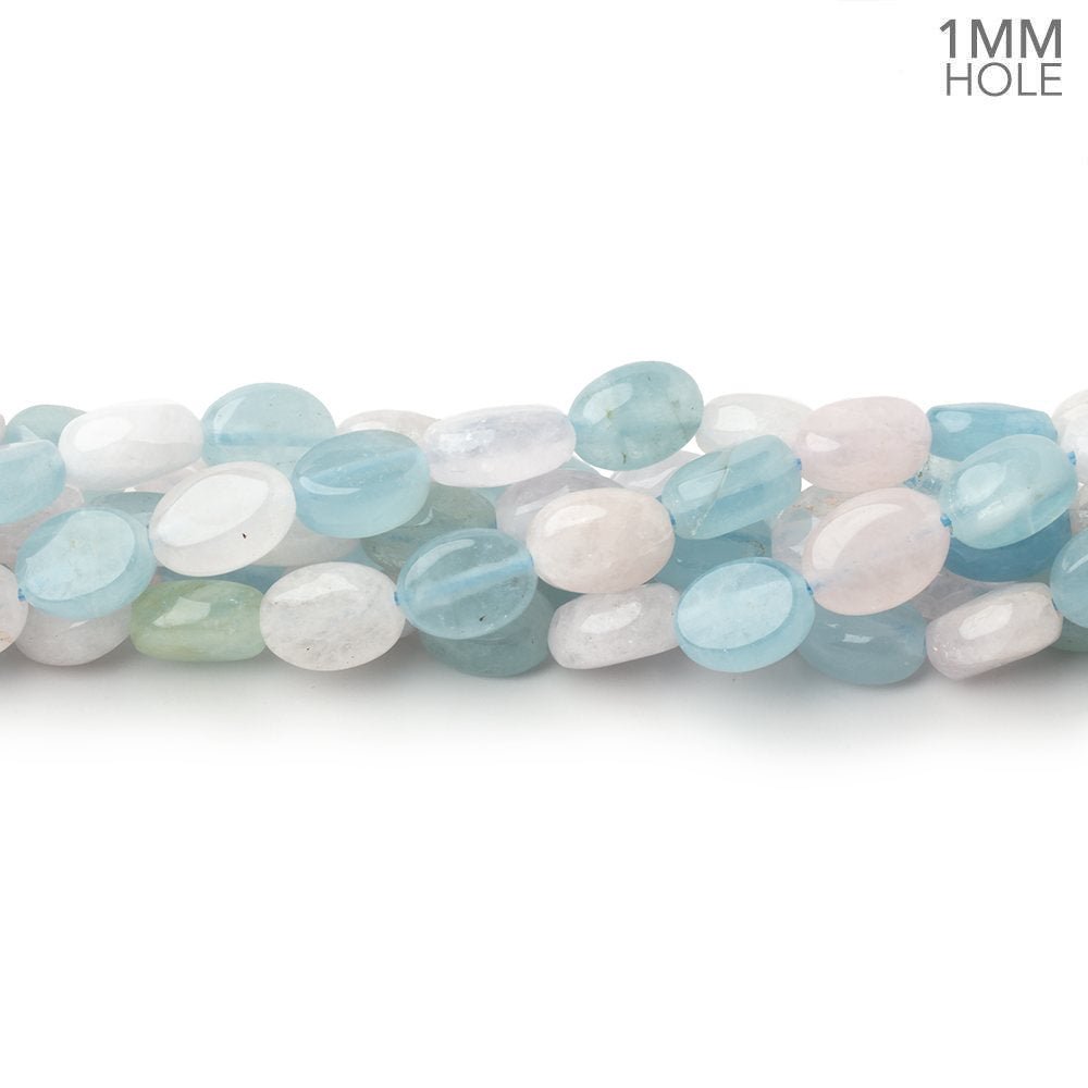 8x6mm Multi Color Beryl Plain Oval 15.5 inch 50 Beads 1mm Drill Hole - Beadsofcambay.com
