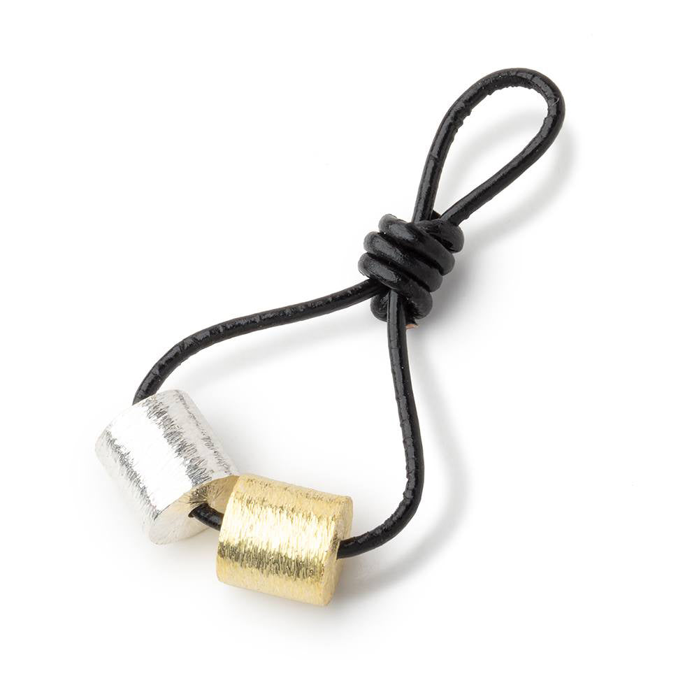 8x8mm Brushed Tube Set of 4 Beads - BeadsofCambay.com