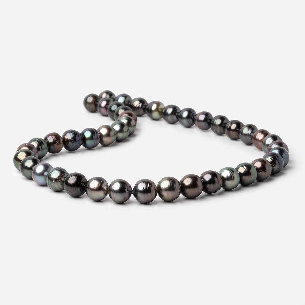 9-10mm Dark Tahitian Saltwater Pearls 16 inch 42 Beads AA - Beadsofcambay.com