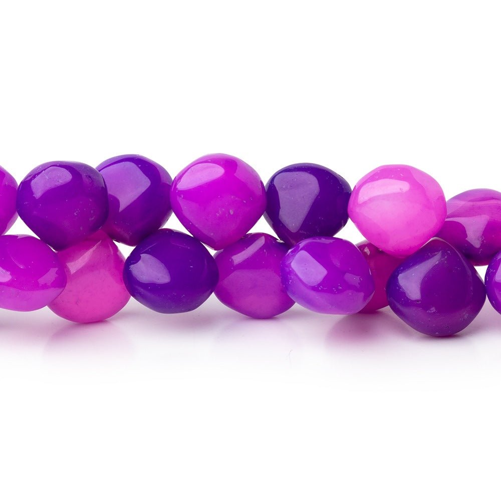 9 - 10mm Orchid Purple Chalcedony Plain Heart 8 inch 50 Beads - Beadsofcambay.com