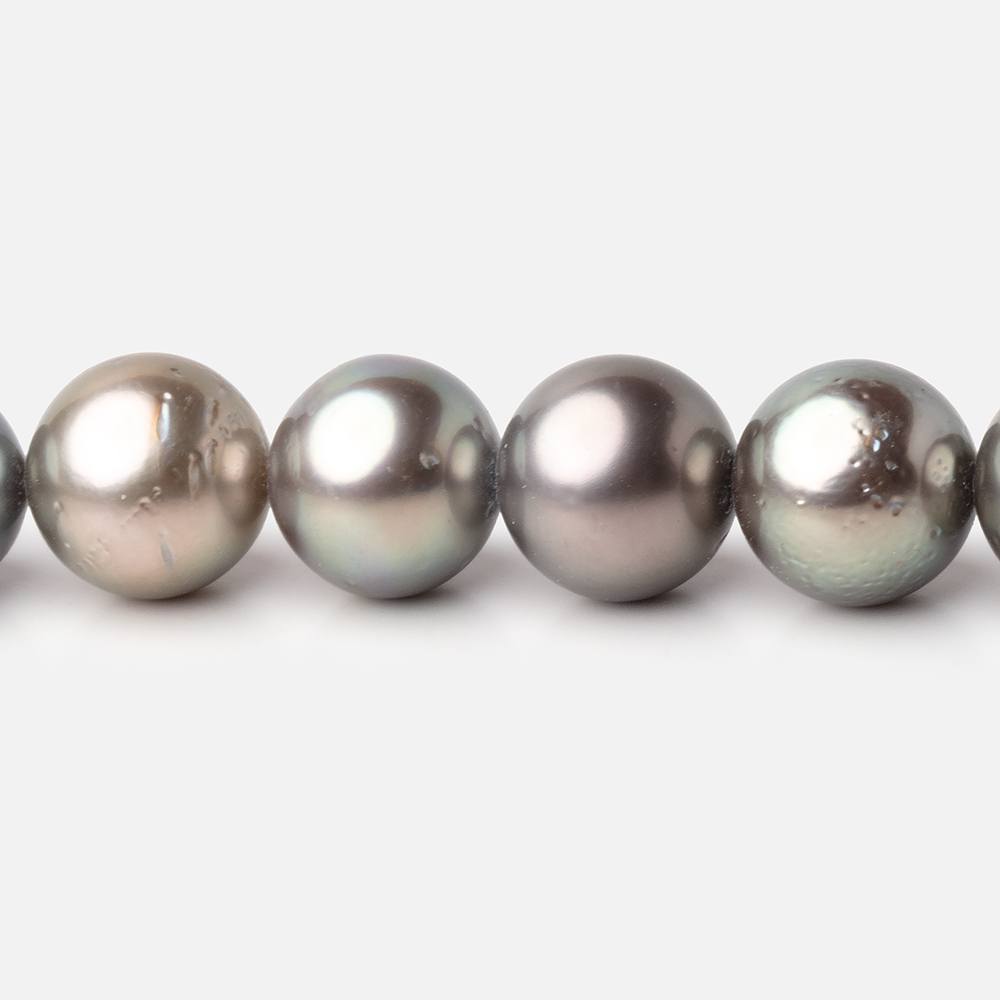 9-10mm Peacock Tahitian Saltwater Pearl 16 inch 42 Beads AA - Beadsofcambay.com