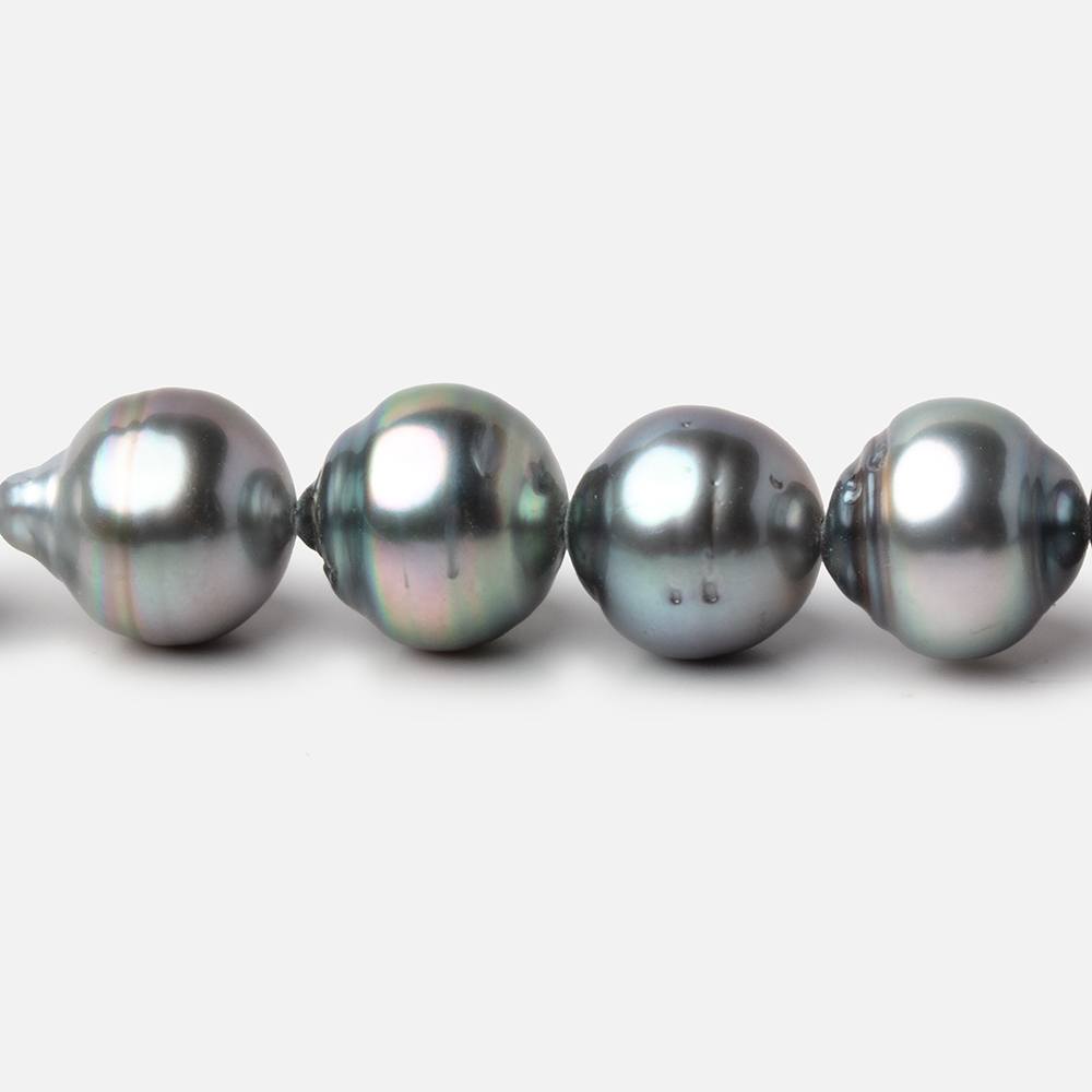 9 - 10mm Silver Tahitian Saltwater Pearl Beads 15.75 inch 41 pieces A - Beadsofcambay.com