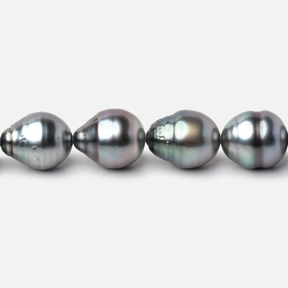 9 - 10mm Silver Tahitian Saltwater Pearl Beads 16 inch 36 pieces A - Beadsofcambay.com