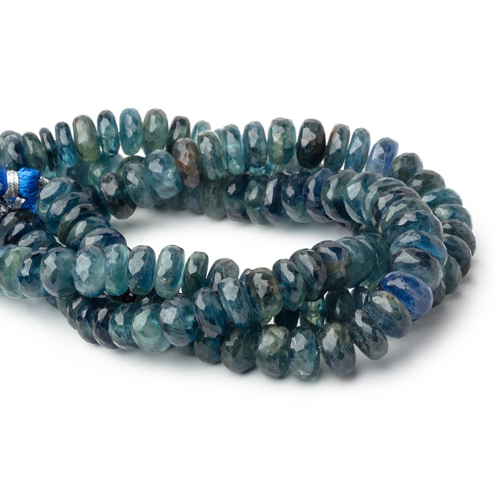 9 - 10mm Tanzanian Kyanite Faceted Rondelle 8 inch 45 Beads - Beadsofcambay.com