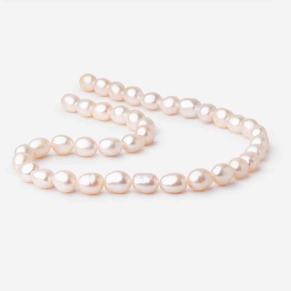 9 - 11mm Creamy Peach Baroque Freshwater Pearls 15.5 inch 38 Beads - Beadsofcambay.com