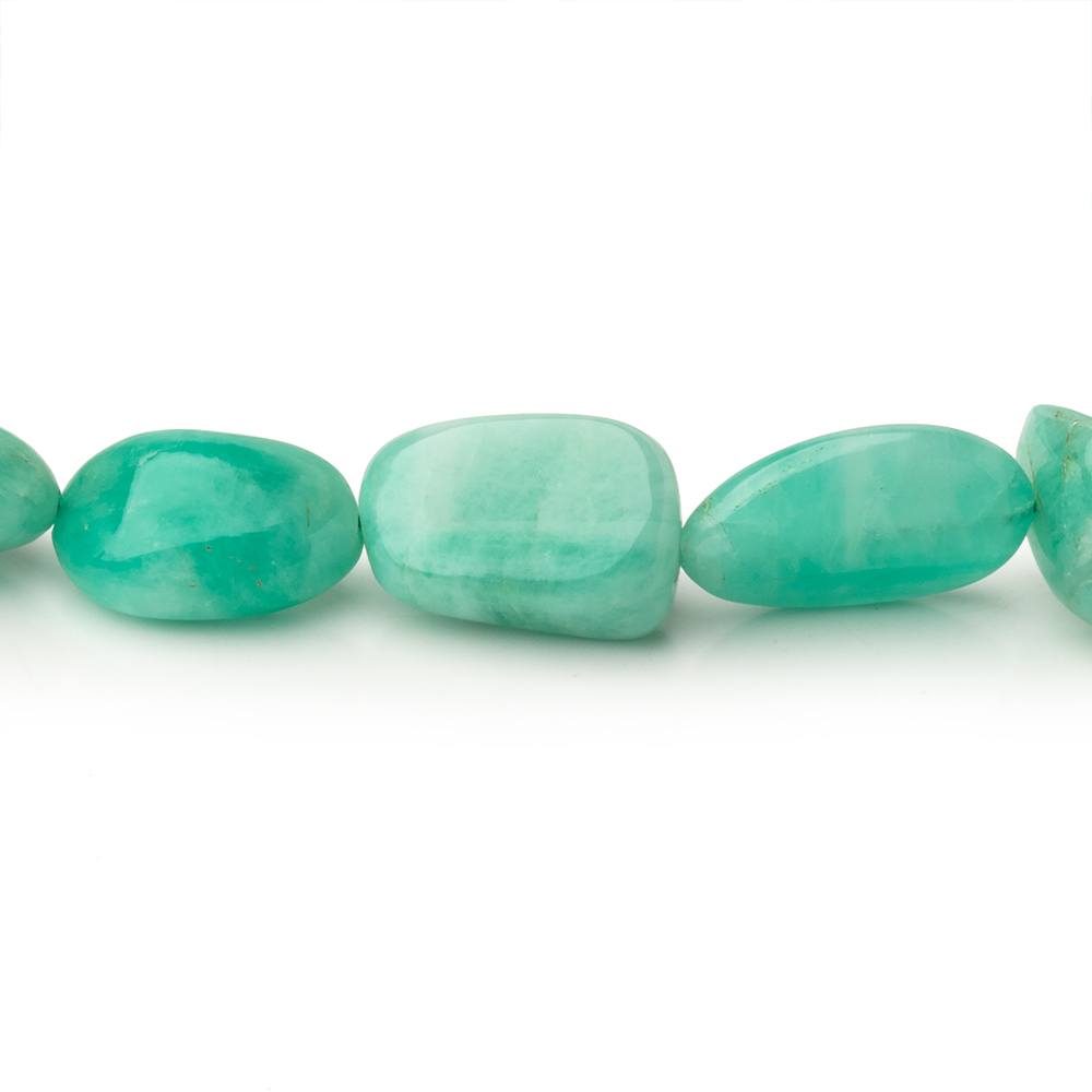 9 - 14mm Colombian Emerald Plain Nugget 16 inch 36 Beads AA - Beadsofcambay.com