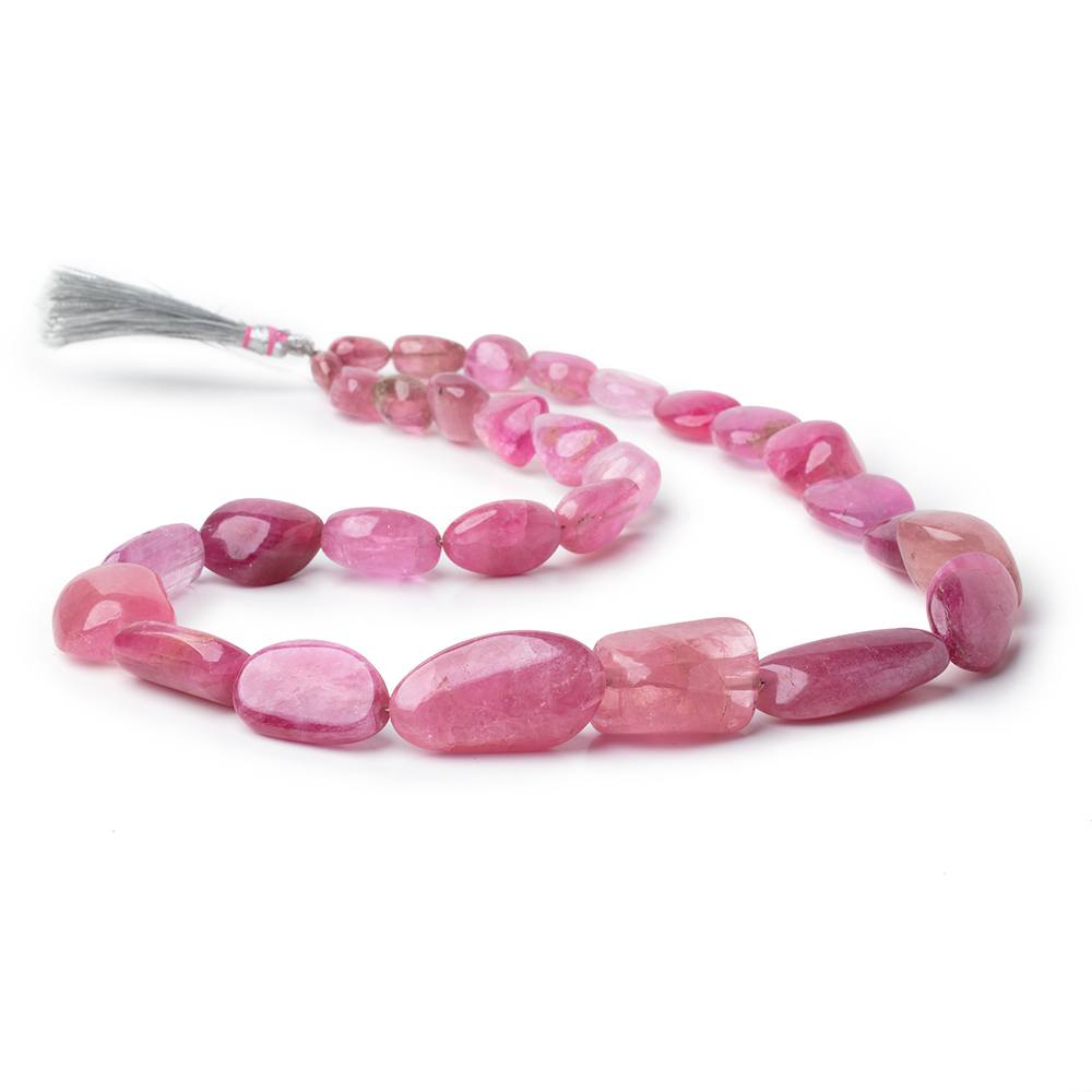 9 - 29mm Rubellite Tourmaline Plain Nugget Beads 20 inch 30 pieces AA - Beadsofcambay.com