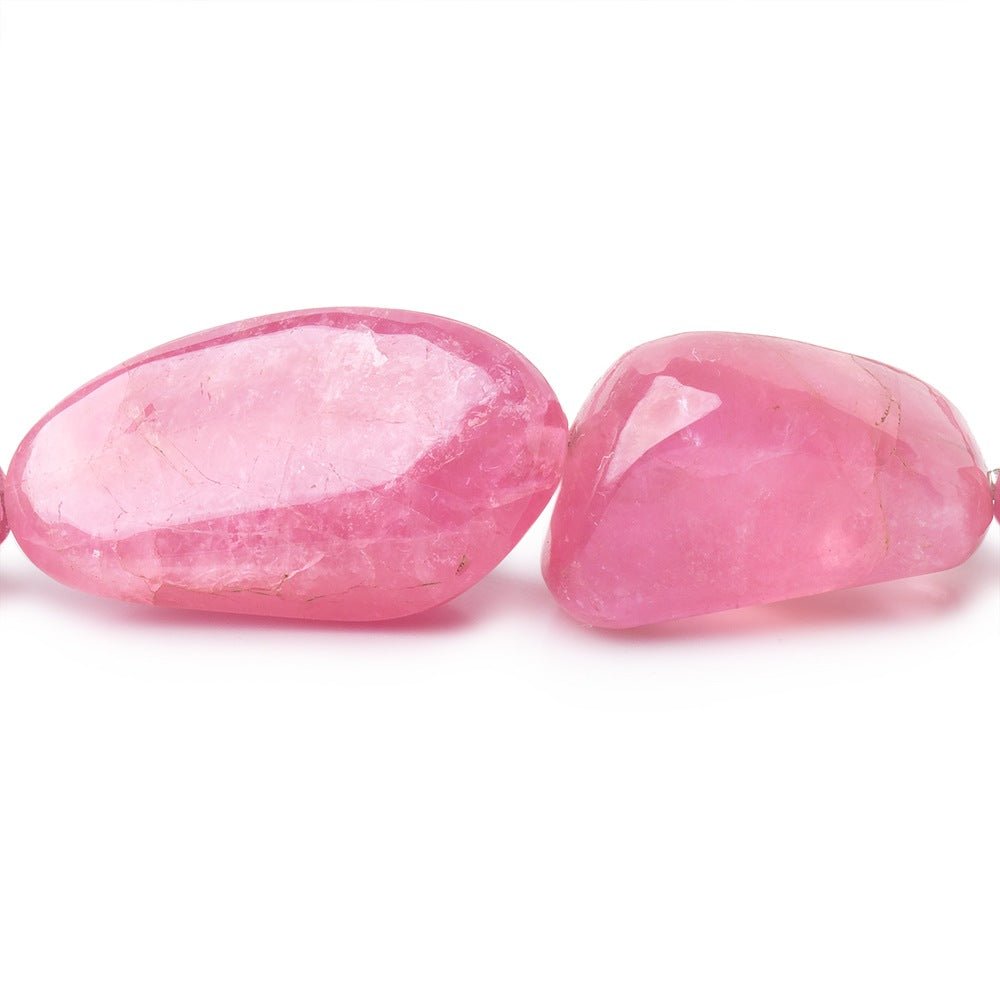 9 - 29mm Rubellite Tourmaline Plain Nugget Beads 20 inch 30 pieces AA - Beadsofcambay.com