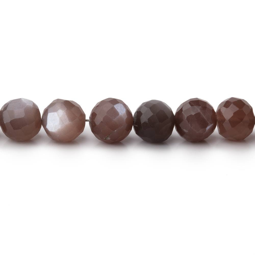6.5mm Chocolate Moonstone Faceted Round 13.25 inch 53 Beads AA - BeadsofCambay.com