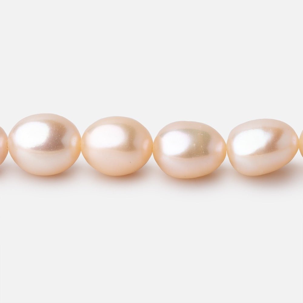 9.5 - 10.5mm Peach Baroque Freshwater Pearls 15.5 inch 35 Beads - Beadsofcambay.com