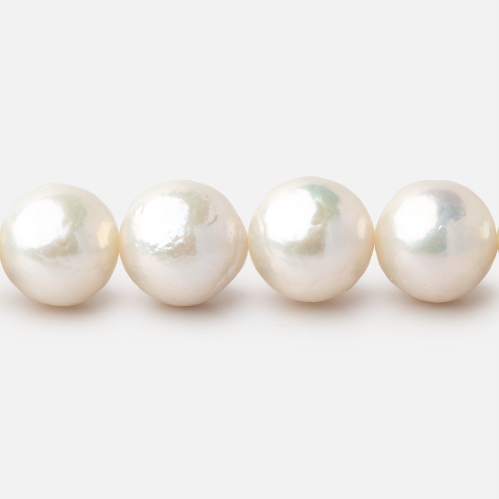 9.5-11mm Off White Near Round Freshwater Pearl Beads 15.75 inch 40 pieces - Beadsofcambay.com