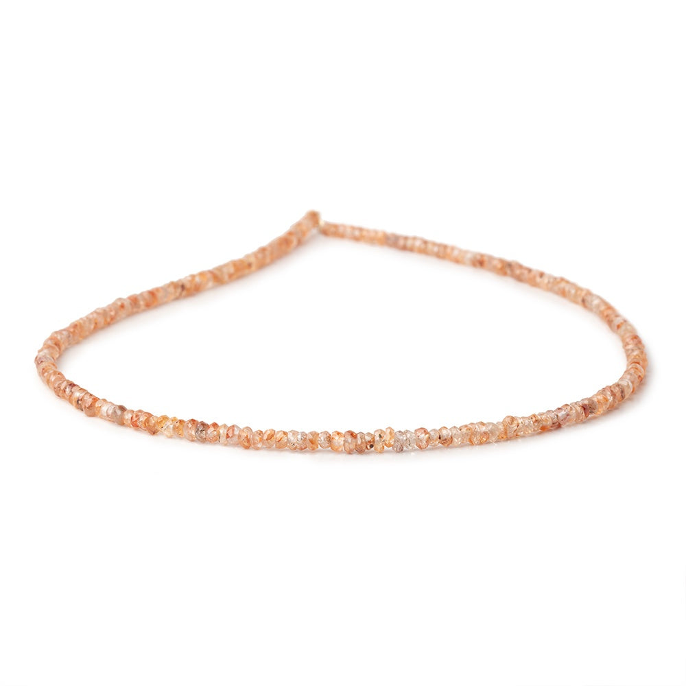 3mm Rose and Champagne Zircon Faceted Rondelle Beads 14 inch 200 pieces - BeadsofCambay.com