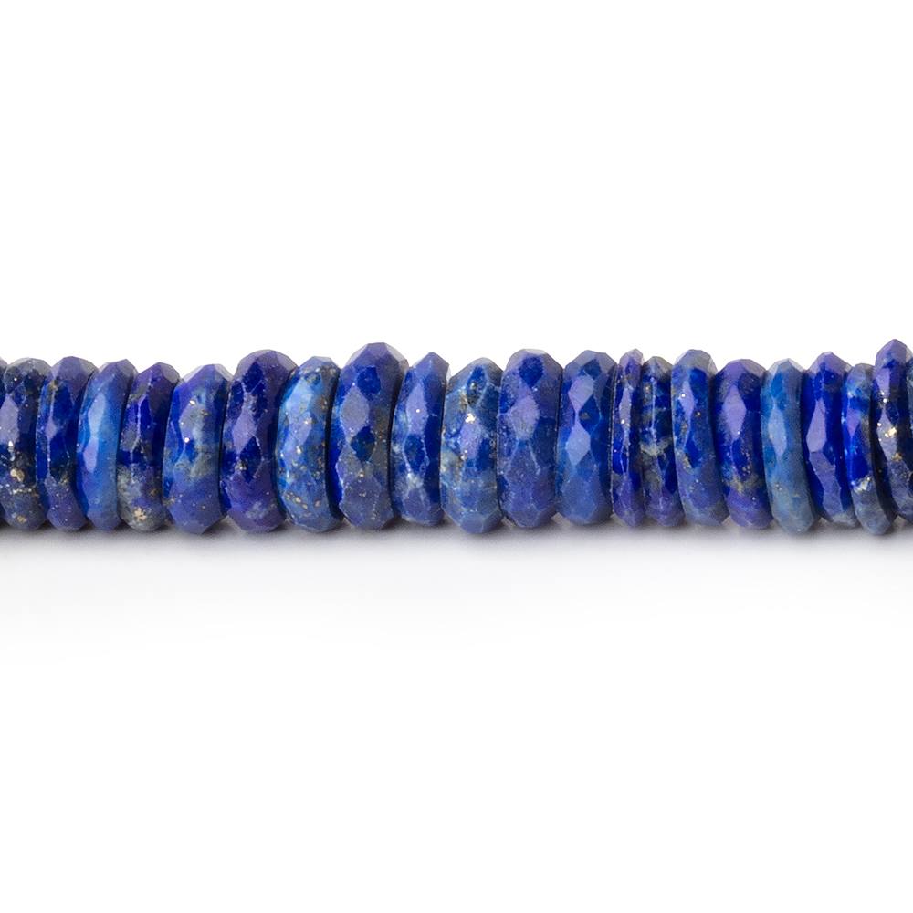 6-7mm Lapis Lazuli Faceted Heishi Beads 8 inch 98 pieces - BeadsofCambay.com
