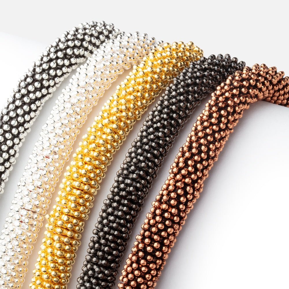 9mm Double Row Daisy Spacers with 3mm Large Hole 8 inch 130 Beads - Beadsofcambay.com