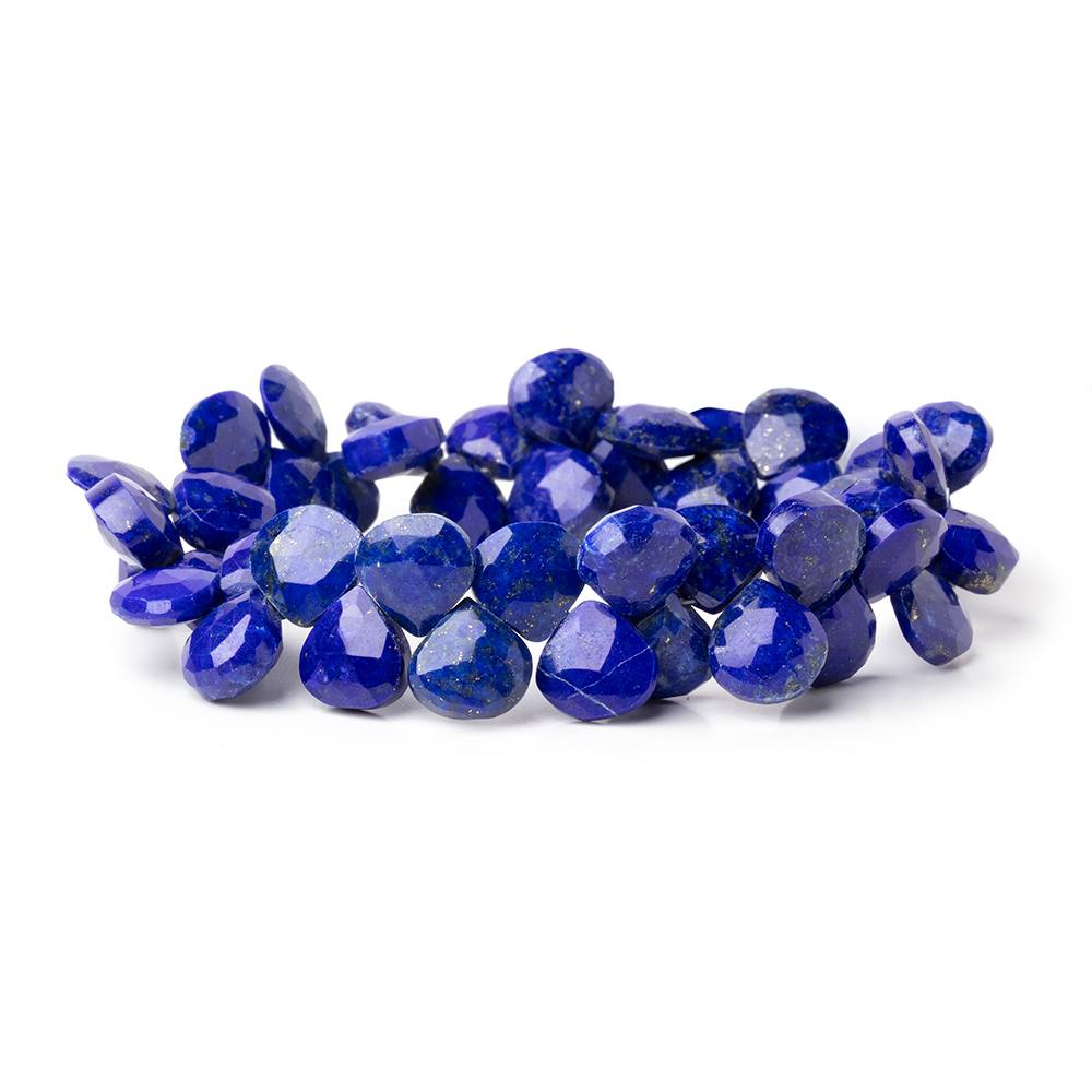 9mm Lapis Lazuli Faceted Heart Beads 7 inch 45 pieces - Beadsofcambay.com