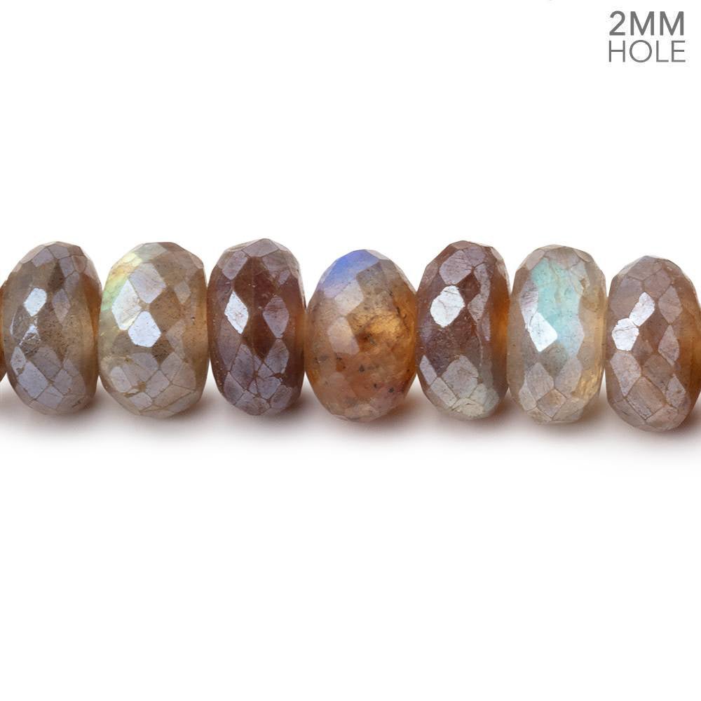 9mm Mystic Brown Labradorite Faceted Rondelles 40 Beads 2mm Hole - Beadsofcambay.com