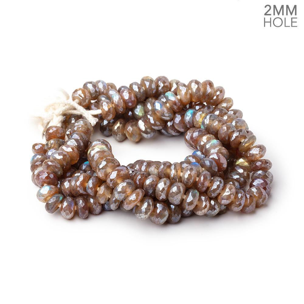 9mm Mystic Brown Labradorite Faceted Rondelles 40 Beads 2mm Hole - Beadsofcambay.com