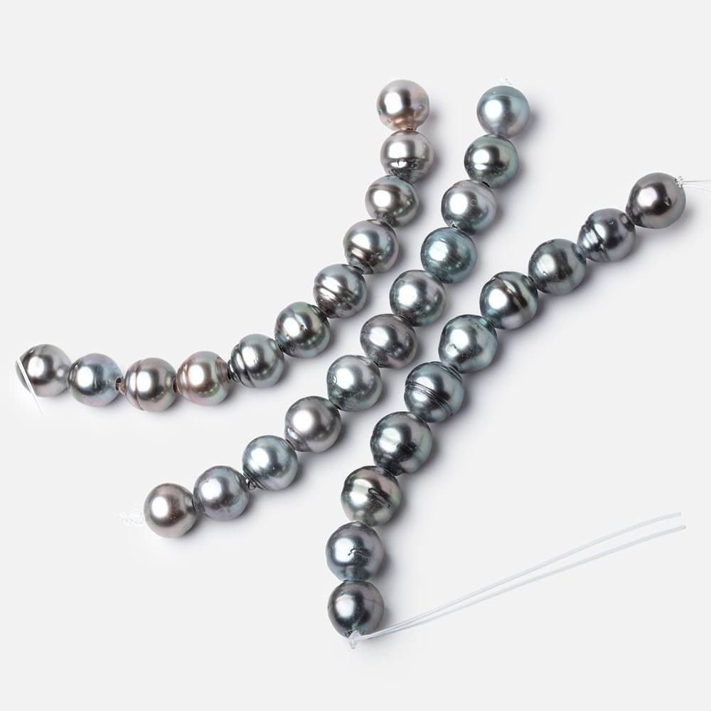 9mm Tahitian 2mm Large Hole Saltwater Pearls 4 inch 10 Beads A - Beadsofcambay.com