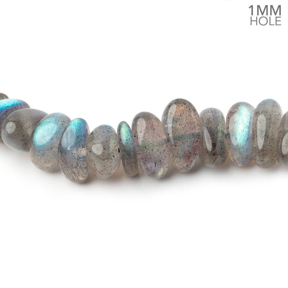 9x4 - 12x4mm Labradorite Plain Nugget 16 inch 94 Beads 1mm Hole AA - Beadsofcambay.com