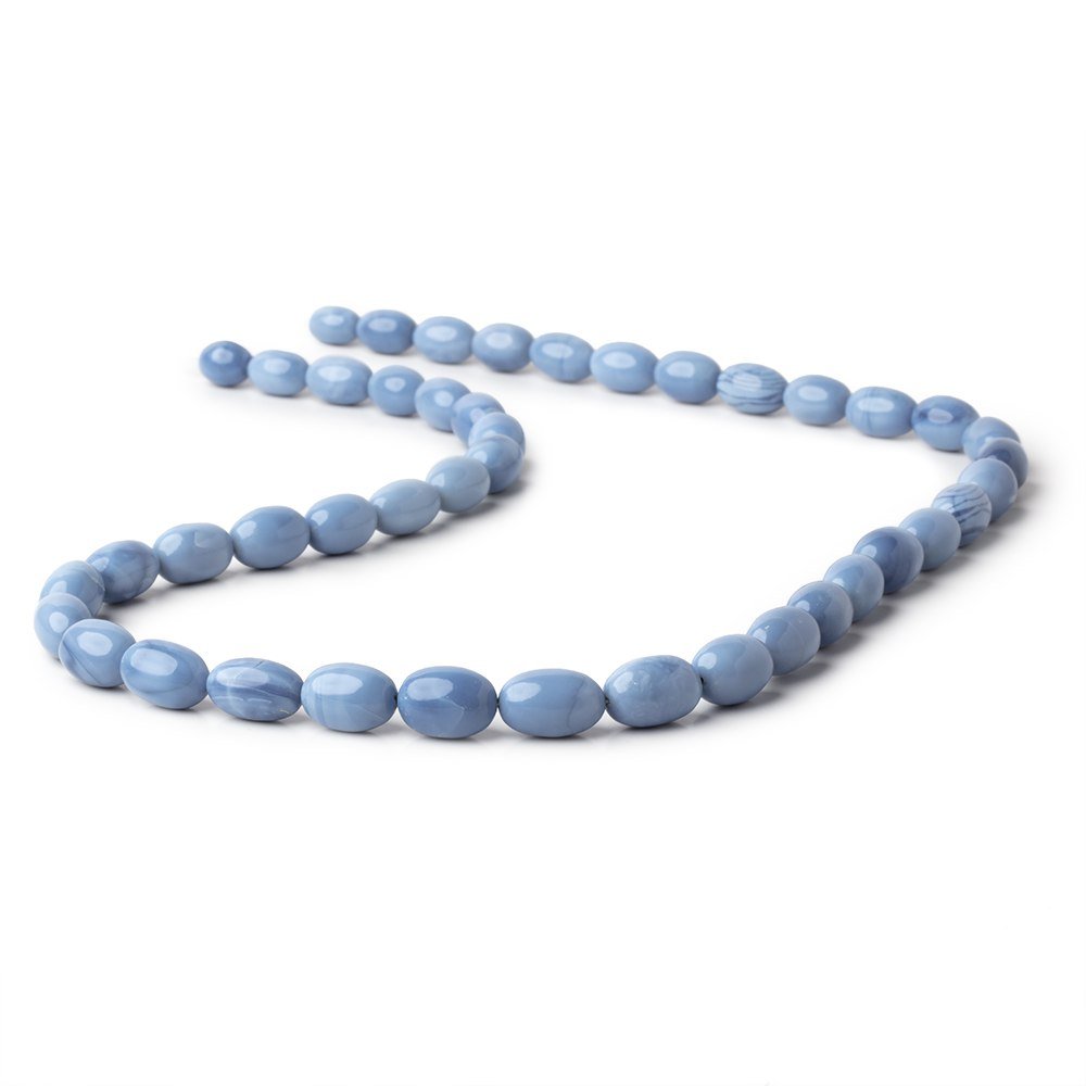 9x6-13x8mm Owyhee Blue Opal Plain Olive Beads 20 inch 44 pieces AA - Beadsofcambay.com