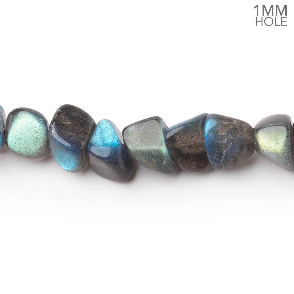 9x8 - 12x10mm Labradorite Plain Nugget 16 inch 41 Beads 1mm Hole - Beadsofcambay.com