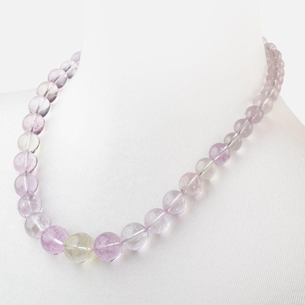 Kunzite Plain Round Necklace with a 14kt Gold Clasp AAA - Beadsofcambay.com