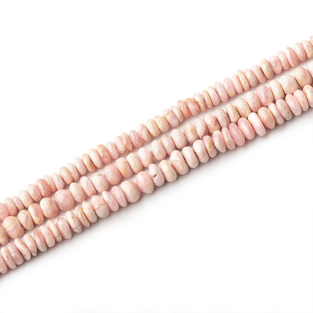 Lot of 3 Strands of 4mm Rhodochrosite Plain Rondelle Beads - Beadsofcambay.com