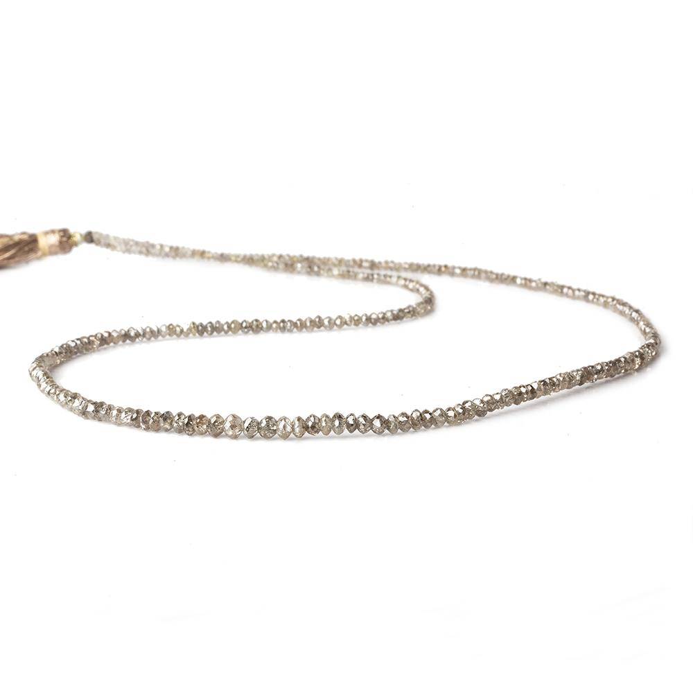 1-3mm Champagne Diamond Faceted Rondelle Beads 15.5 inch 310 pieces - Beadsofcambay.com