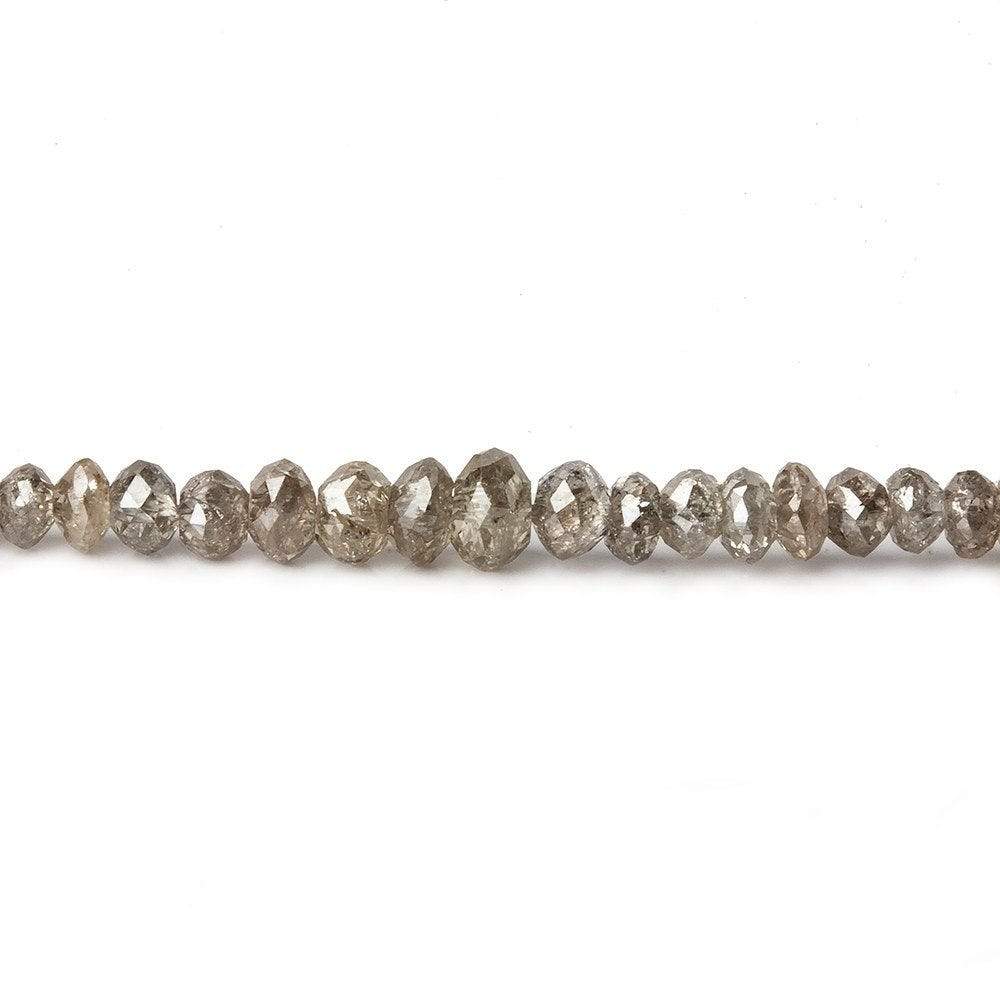 1-3mm Champagne Diamond Faceted Rondelle Beads 16 inch 310 pieces - Beadsofcambay.com