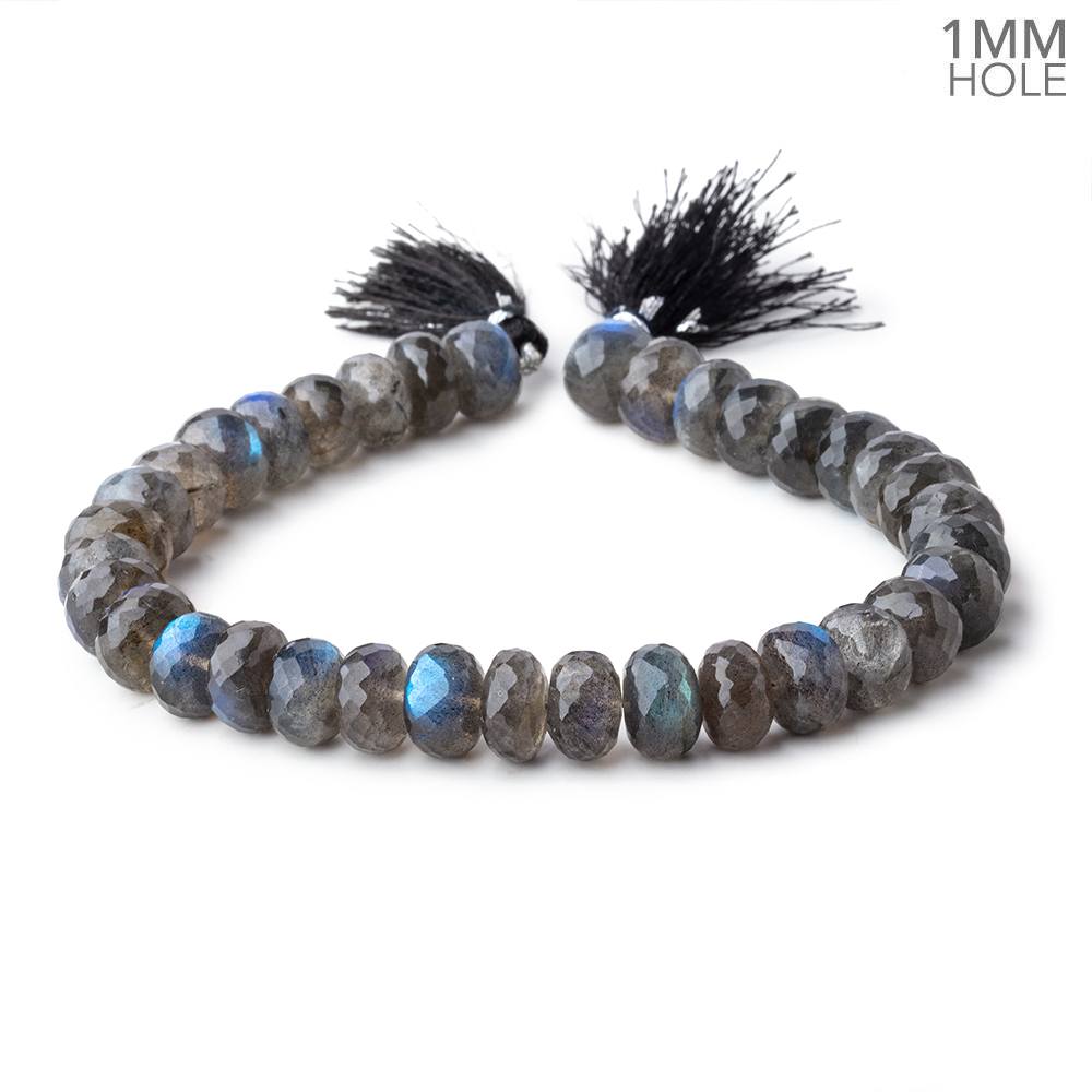 10-10.5mm Labradorite Faceted Rondelle Beads 9 inch 35 pieces AAA 1mm Hole - Beadsofcambay.com