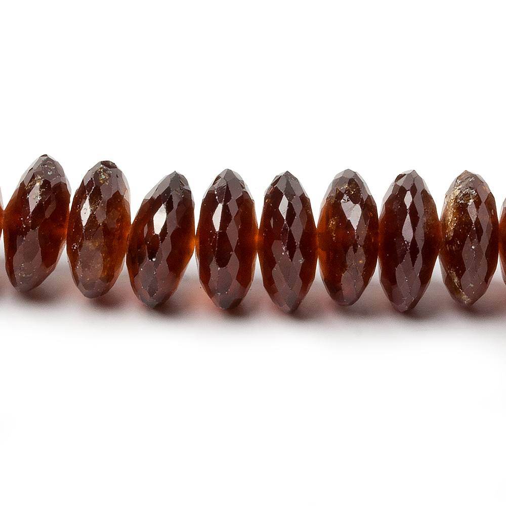 10-11mm Hessonite Garnet German Faceted Rondelle 16 inch 97 pieces - Beadsofcambay.com