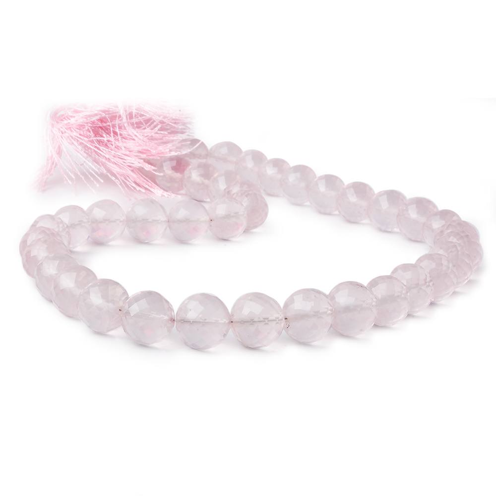 10-11mm Rose Quartz faceted round beads 16 inch 38 pieces AAA - Beadsofcambay.com