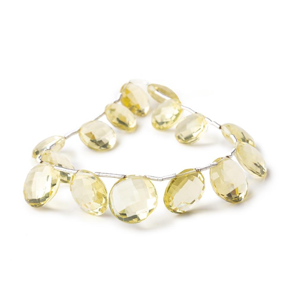 10-12mm Lemon Quartz Top Drilled Faceted Coin Beads 7 inch 15 pieces - Beadsofcambay.com