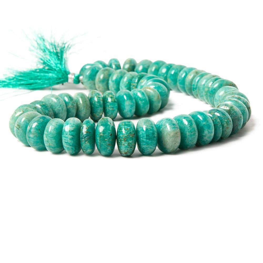10-13.5mm Amazonite Plain Rondelle Beads 16 inch 67 pieces - Beadsofcambay.com