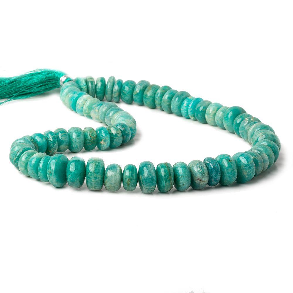 10-13.5mm Amazonite Plain Rondelle Beads 16 inch 67 pieces - Beadsofcambay.com