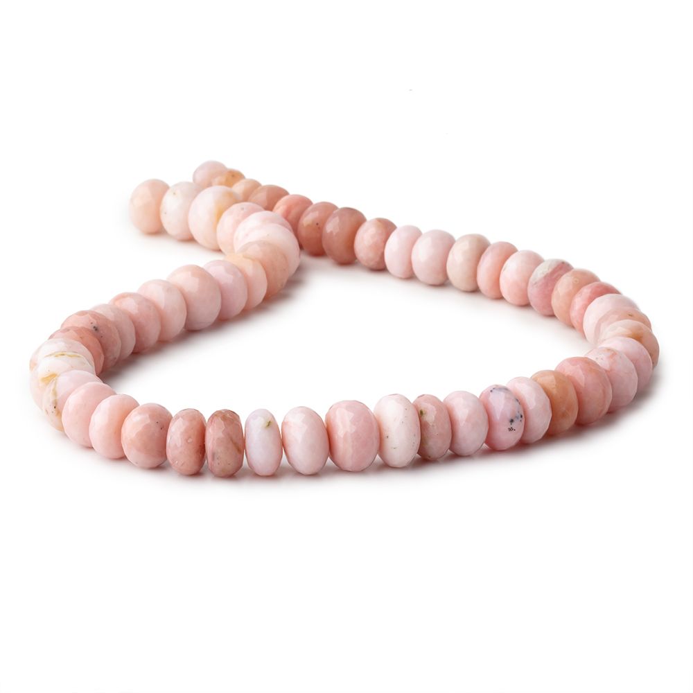 10-13mm Pink Peruvian Opal Faceted Rondelle Beads 15 inch 54 pieces AA - Beadsofcambay.com