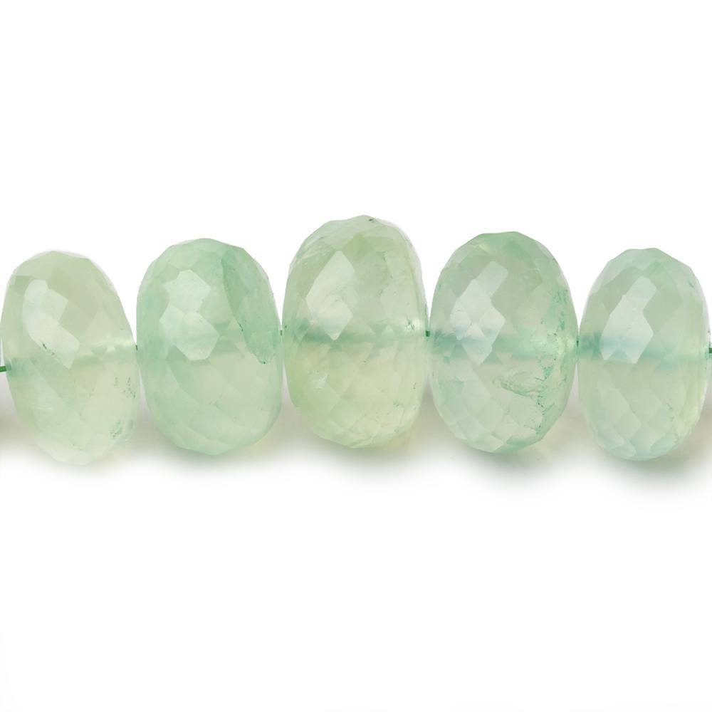 10-13mm Prehnite Faceted Rondelle Beads 17 inch 61 pieces - Beadsofcambay.com