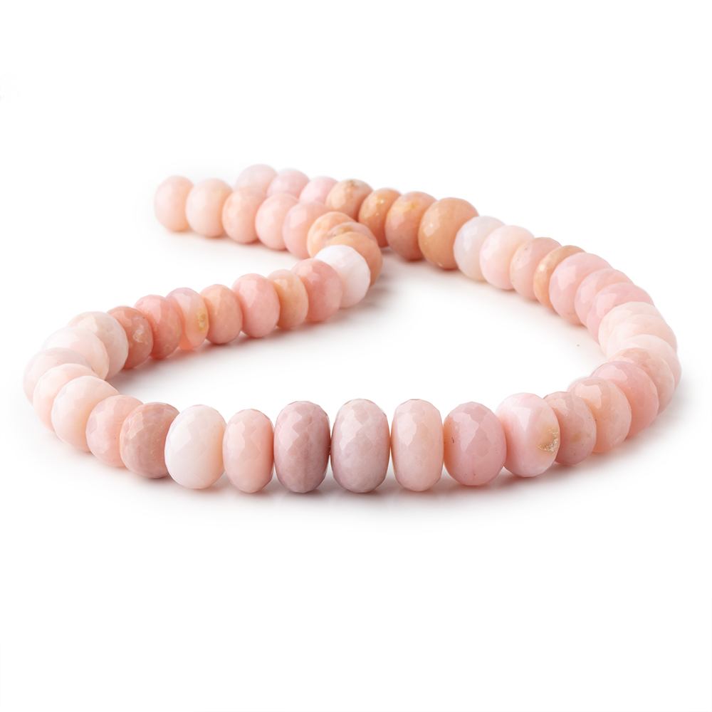 10-14mm Pink Peruvian Opal Faceted Rondelle Beads 15 inch 50 pieces AAA - Beadsofcambay.com