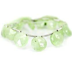 10-14mm Prehnite Beads Top Drilled Faceted Coin 9 inch 15 pieces - Beadsofcambay.com