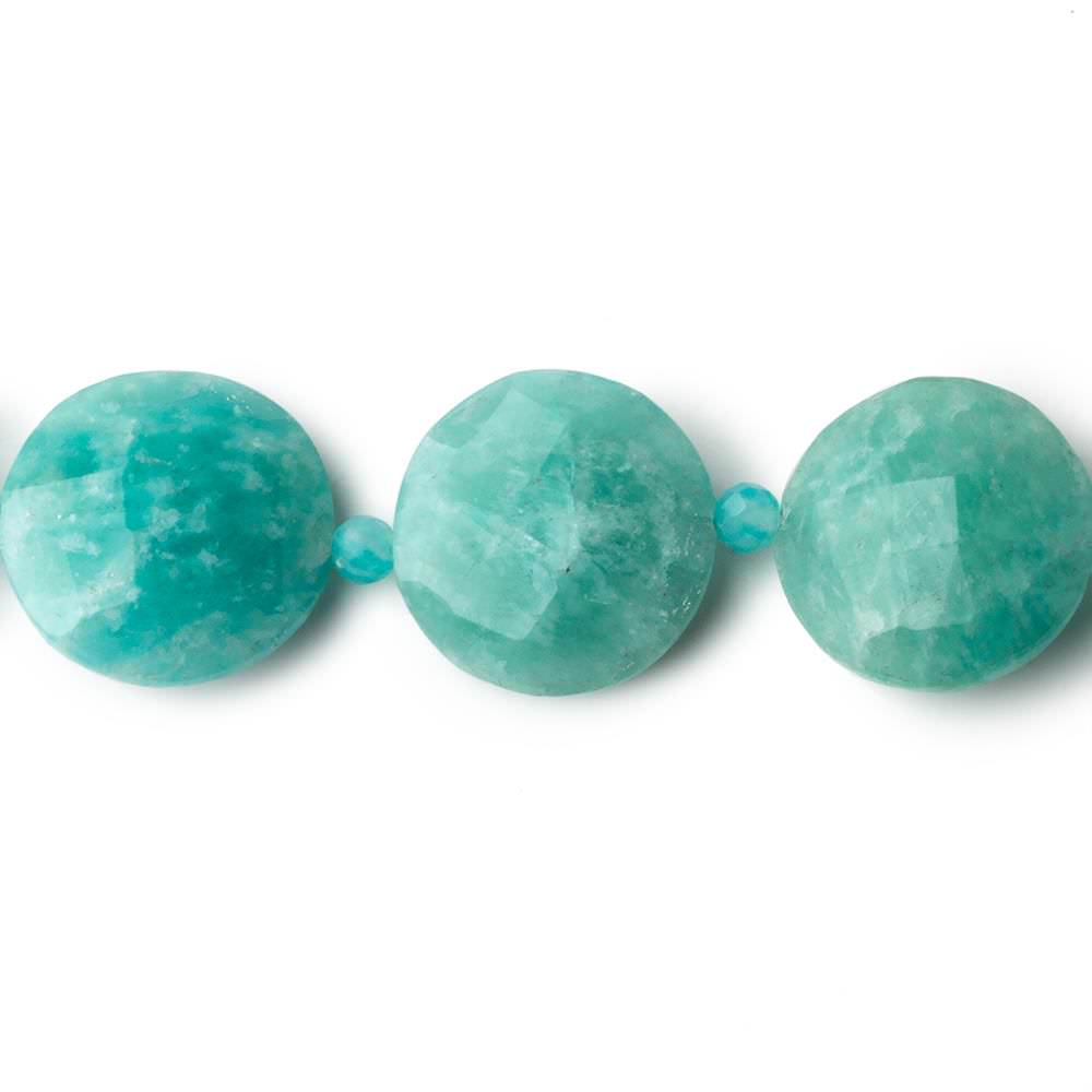 10-15mm Amazonite faceted coin & rondelle beads 15 inch 25 coins 26 rondelles - Beadsofcambay.com